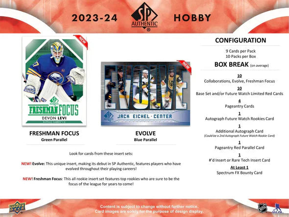 2023-24 Upper Deck SP Authentic Hockey Hobby Box SPA