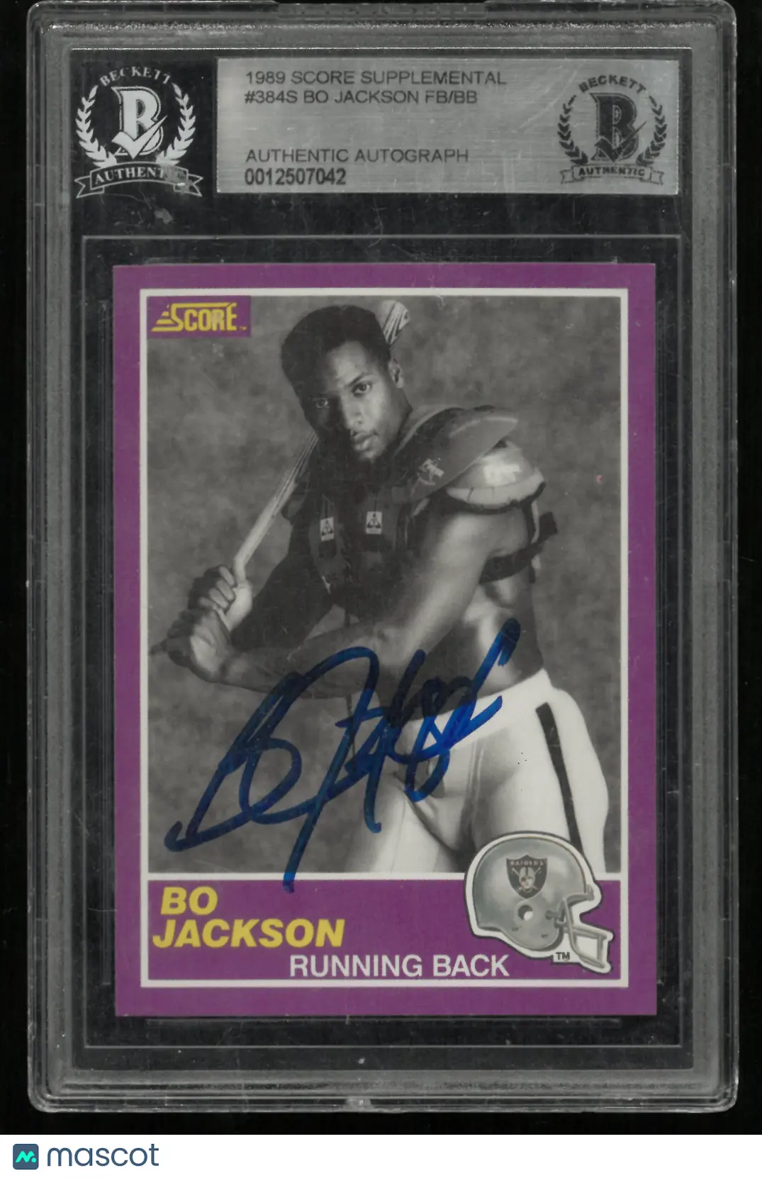 1989 Score Supplemental Bo Jackson Purple Auto BGS Authentic