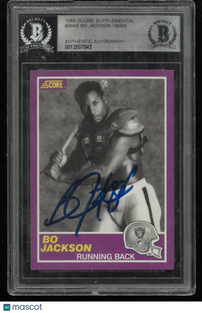 1989 Score Supplemental Bo Jackson Purple Auto BGS Authentic