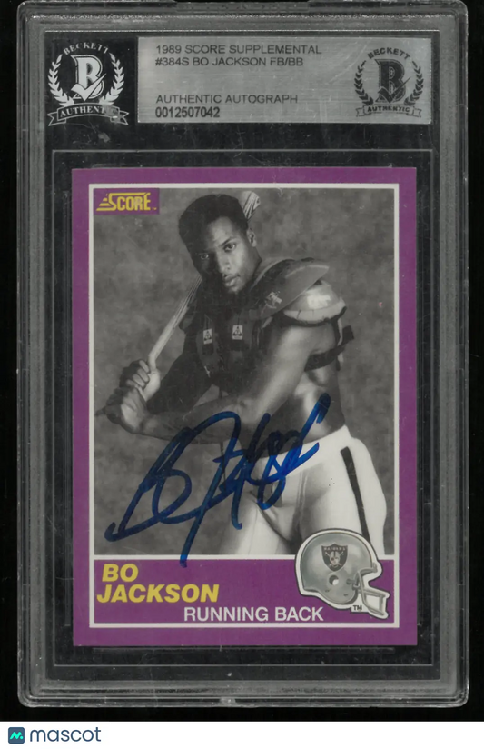 1989 Score Supplemental Bo Jackson Purple Auto BGS Authentic