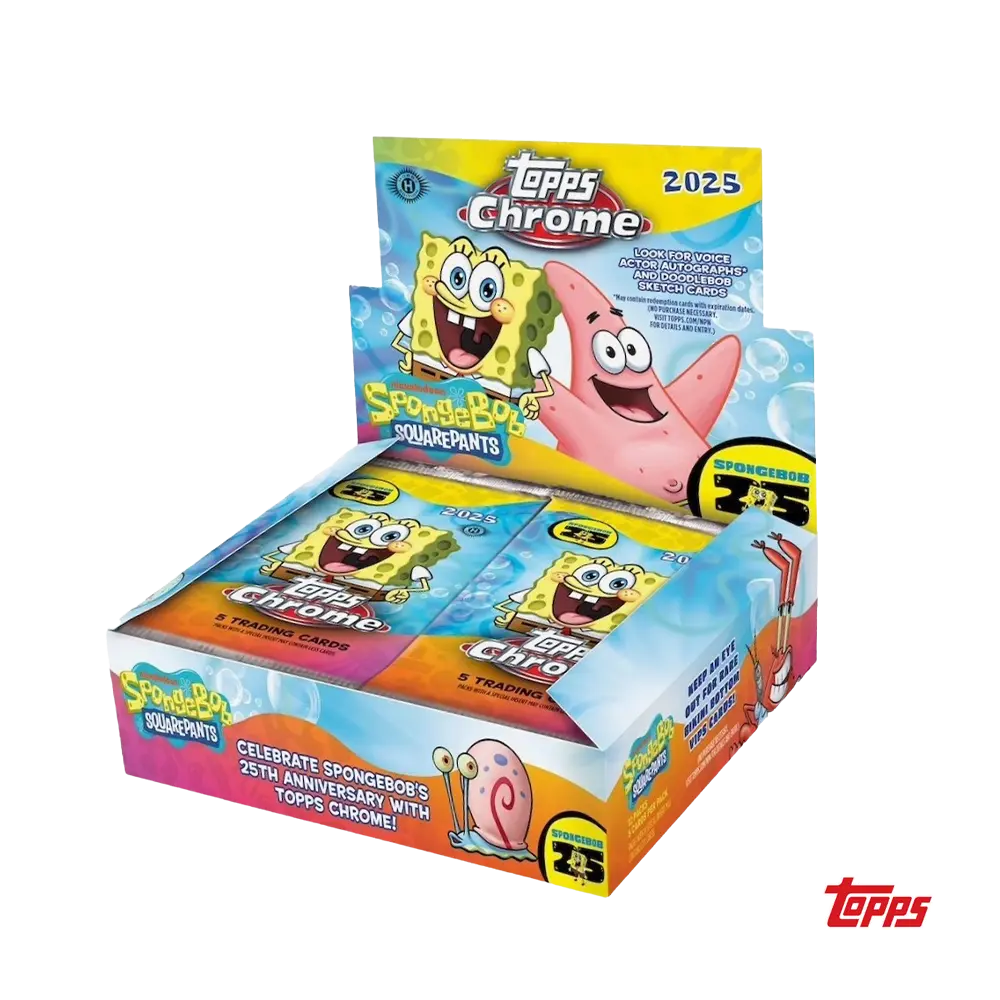 2025 Topps Chrome 25th Anniversary Spongebob Squarepants Hobby Box