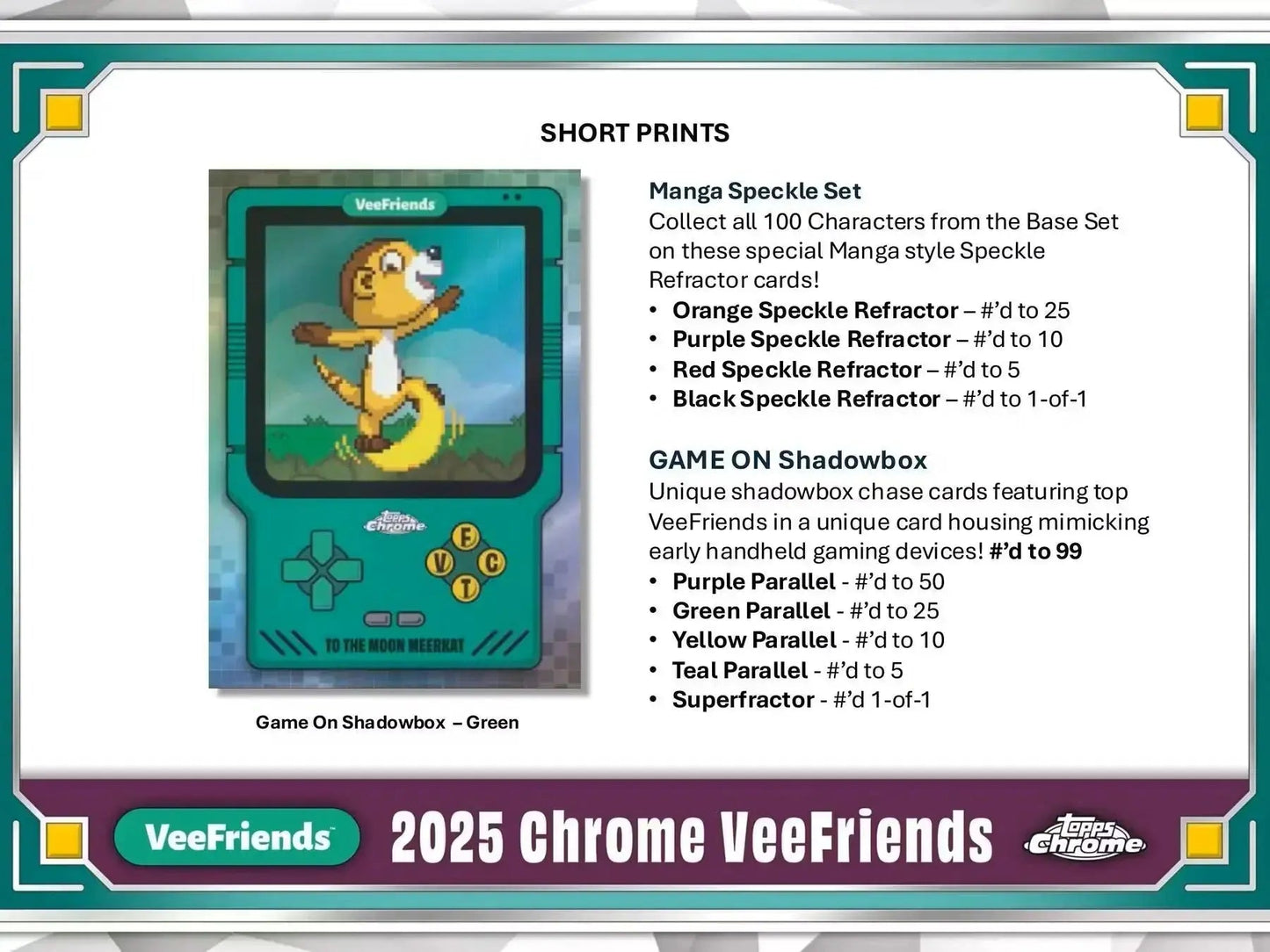 2025 Topps Chrome Veefriends Hobby Box Vee Friends