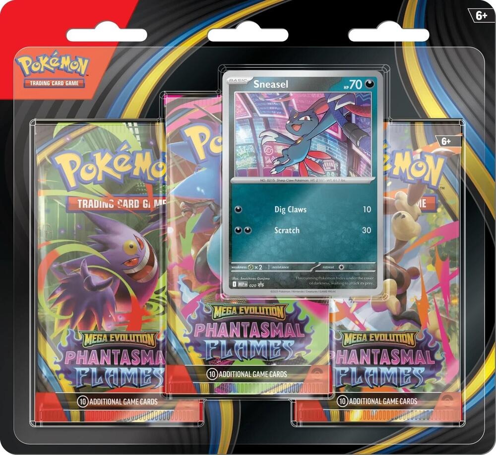 Pokemon TCG: Mega Evolution Phantasmal Flames (ME02) 3-Pack Blister Case (24ct)