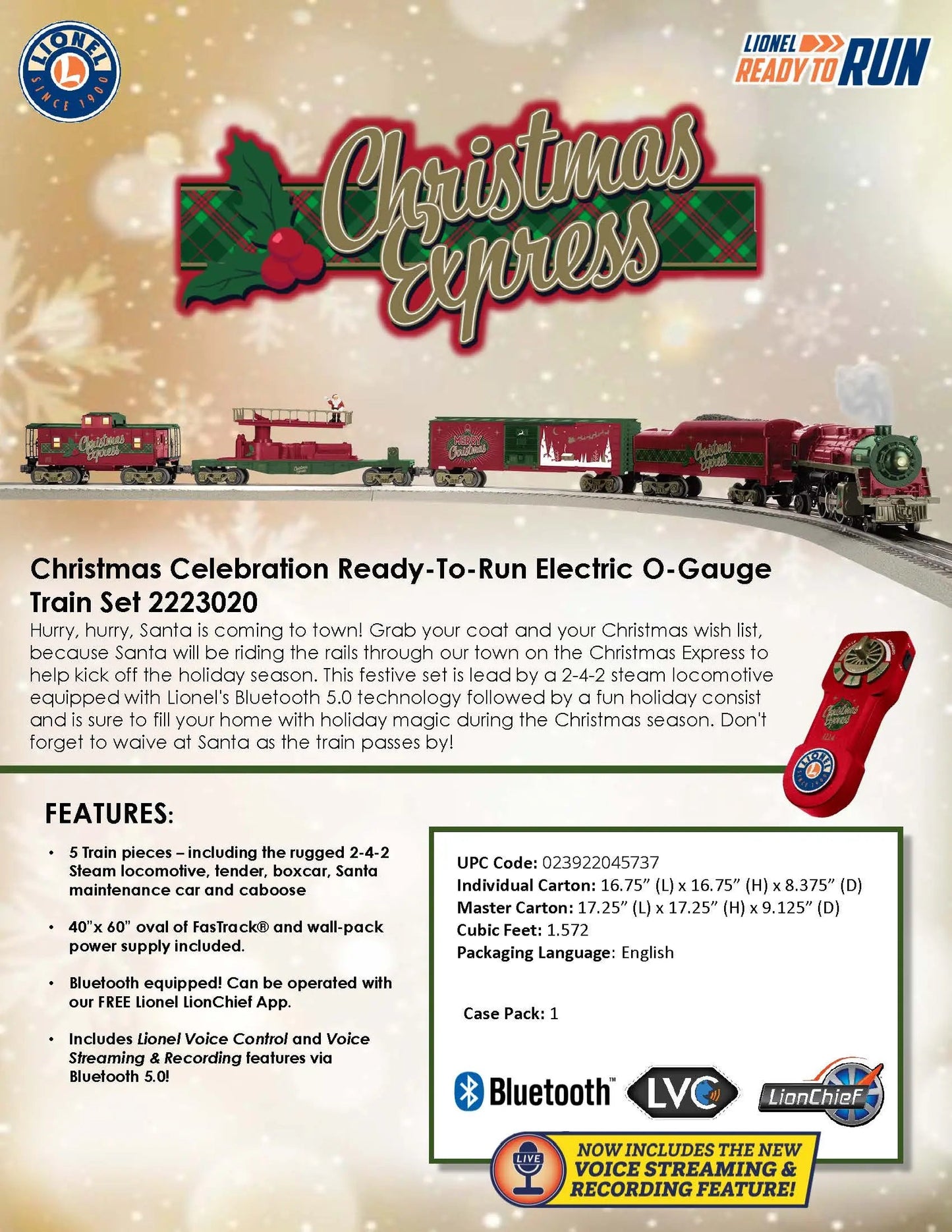 Christmas Celebration Express R2R O-Gauge Trainset