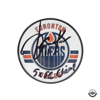 Jari Kurri Autographed & Inscribed Edmonton Oilers® Acrylic Puck