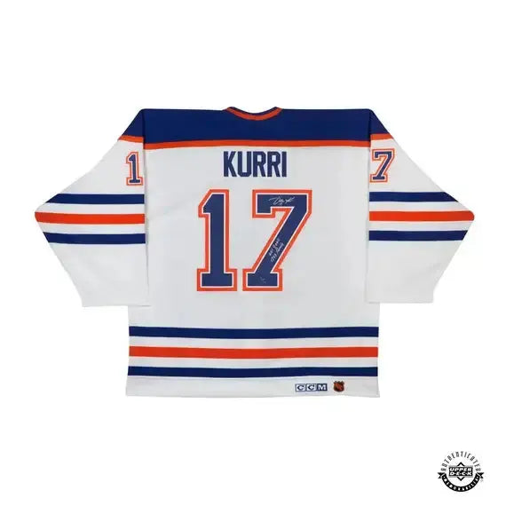 Jari Kurri Autographed & Inscribed Edmonton Oilers® Authentic White Jersey