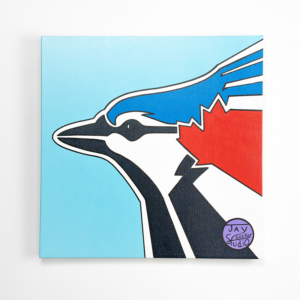 Jay Geeker Sport Logo Art Collection - 24" X 24" - TORONTO BLUE JAYS (BLUE)