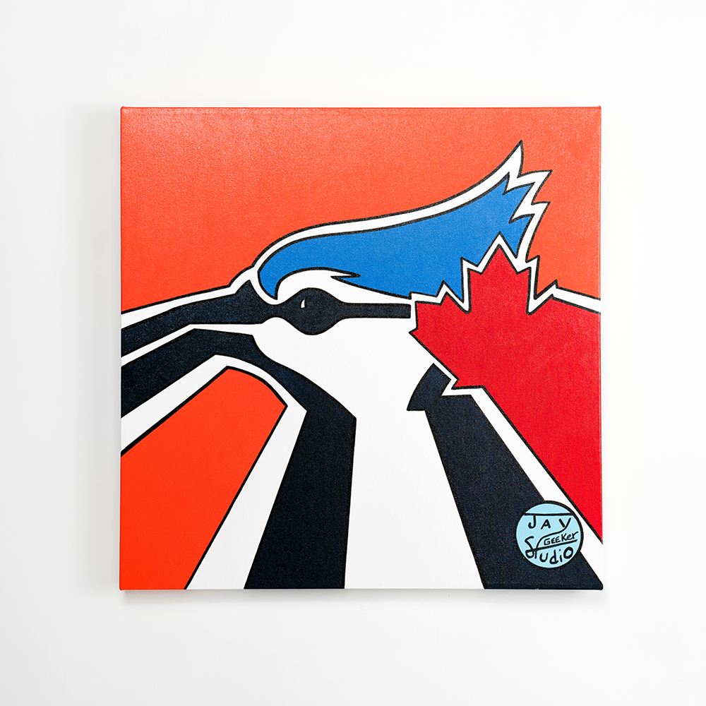 Jay Geeker Sport Logo Art Collection - 24" X 24" - TORONTO BLUE JAYS (ORANGE)
