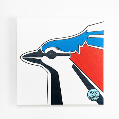 Jay Geeker Sport Logo Art Collection - 24" X 24" - TORONTO BLUE JAYS (WHITE)