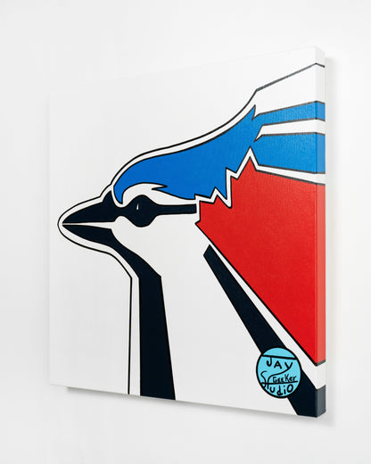 Jay Geeker Sport Logo Art Collection - 24" X 24" - TORONTO BLUE JAYS (WHITE)