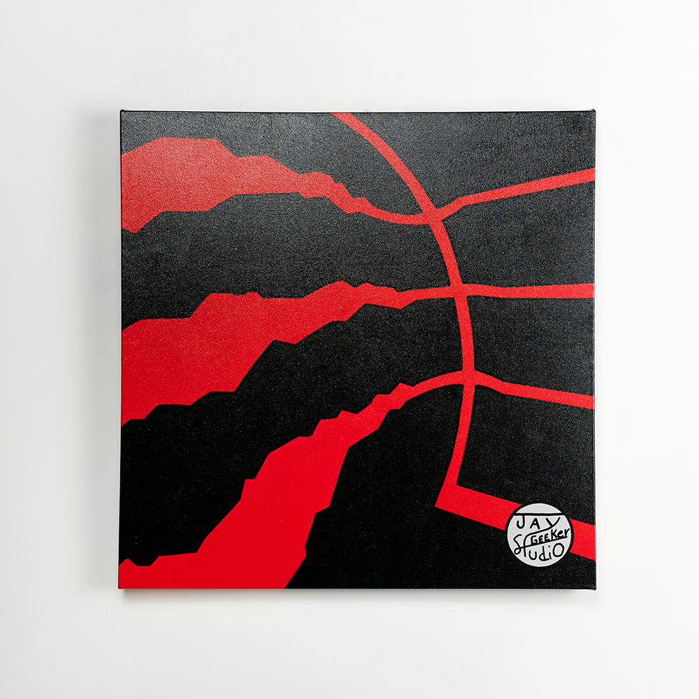 Jay Geeker Sport Logo Art Collection - 24" X 24" - TORONTO RAPTORS (BLACK)