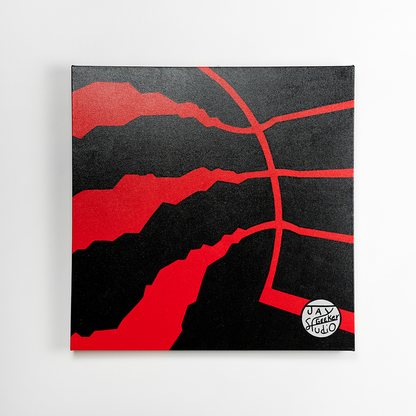 Jay Geeker Sport Logo Art Collection - 24" X 24" - TORONTO RAPTORS (BLACK)
