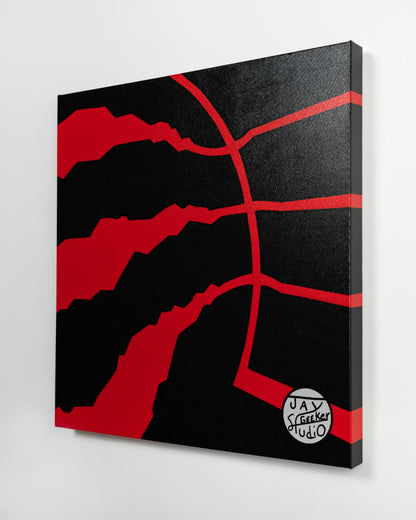Jay Geeker Sport Logo Art Collection - 24" X 24" - TORONTO RAPTORS (BLACK)