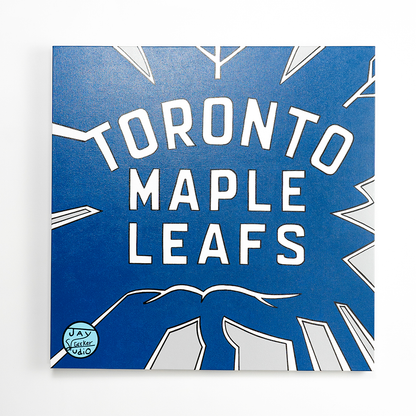 Jay Geeker Sport Logo Art Collection - 30" X 30" - TORONTO MAPLE LEAFS (SILVER)