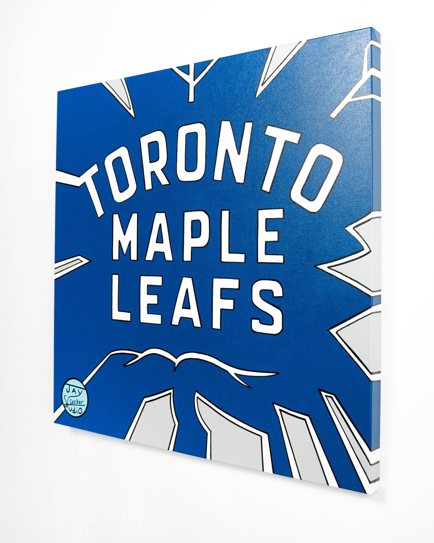 Jay Geeker Sport Logo Art Collection - 30" X 30" - TORONTO MAPLE LEAFS (SILVER)