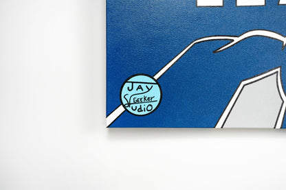 Jay Geeker Sport Logo Art Collection - 30" X 30" - TORONTO MAPLE LEAFS (SILVER)