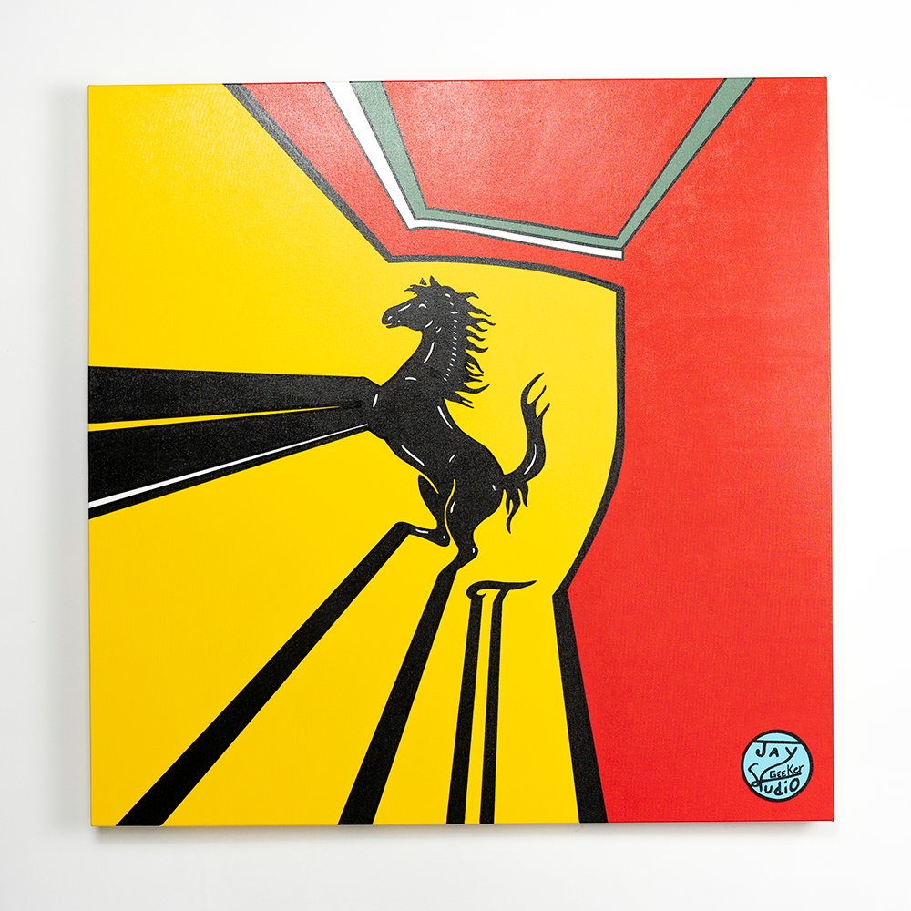 Jay Geeker Sport Logo Art Collection - 36" X 36" - FERRARI VARIATION #2