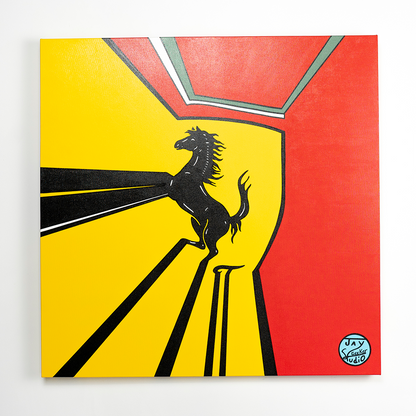 Jay Geeker Sport Logo Art Collection - 36" X 36" - FERRARI VARIATION #2