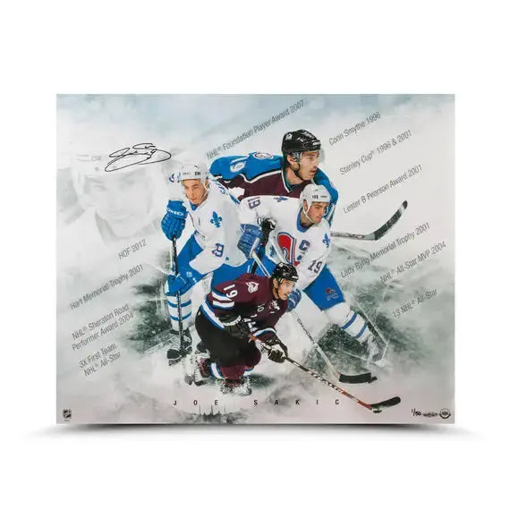 Joe Sakic Autographed “Super Joe” 20 x 24 Photo