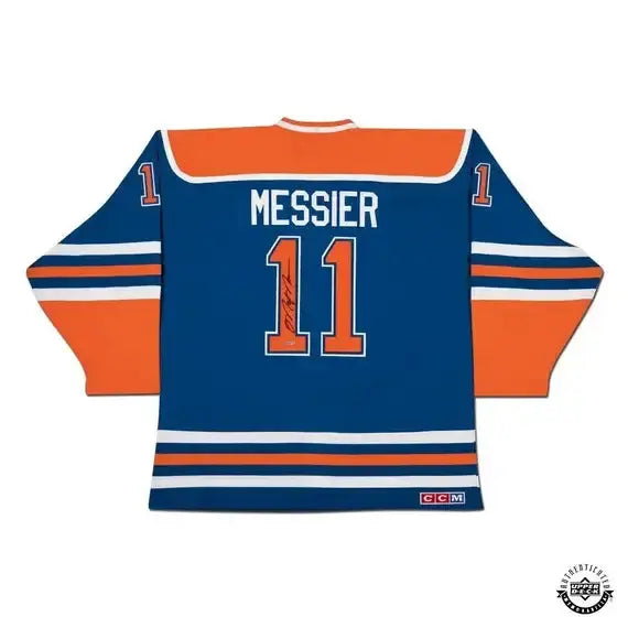 Mark Messier Autographed Edmonton Oilers Authentic CCM Heroes of Hockey Blue Jersey