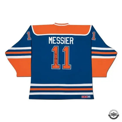Mark Messier Autographed Edmonton Oilers Authentic CCM Heroes of Hockey Blue Jersey