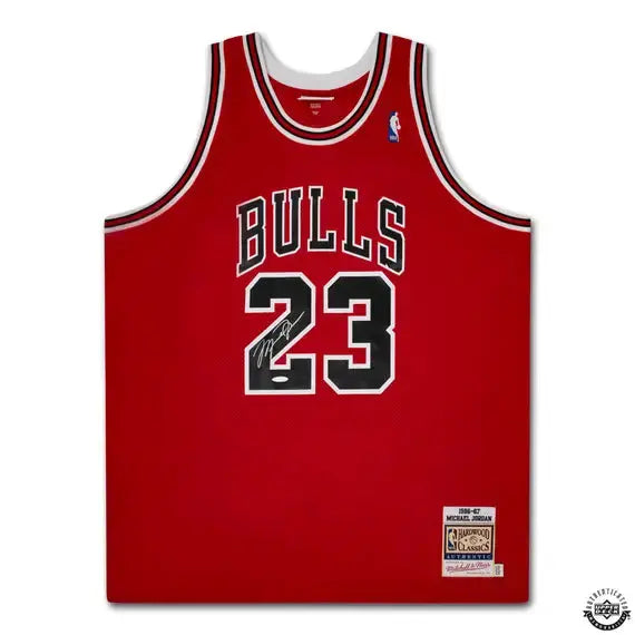 Michael Jordan Autographed 1986-87 Chicago Bulls Red Authentic Mitchell & Ness Jersey