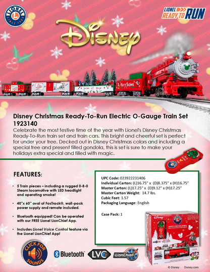 Mickey Disney Xmas Express Ready To Run O-Gauge