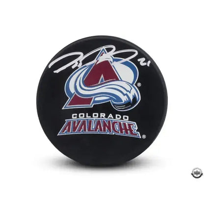 Peter Forsberg Autographed Colorado Avalanche Logo Hockey Puck