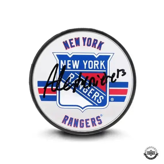 Skip to the beginning of the images gallery Alexis Lafrenière Autographed New York Rangers Acrylic Puck